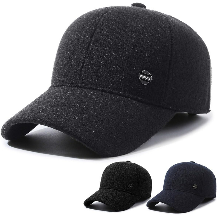 Кепка YAMEE для чоловіків на зиму з відкидними навушниками, тепла бейсболка, універсальний розмір (2361*Сірий)