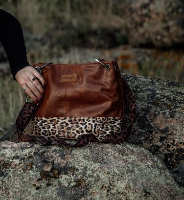 Сумка жіноча Wrangler Hobo з екошкіри, верхня ручка, крос-боді, леопардовий коричневий