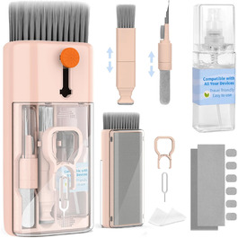 Набір для чищення клавіатури 12 в 1: для ноутбука, iPhone, MacBook, PC, камери (рожевий)