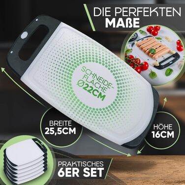 Набір дощок для сніданку Loco Bird (6 шт.) 25x16 см, пластик BPA Free, миючі в посудомийній машині, білий