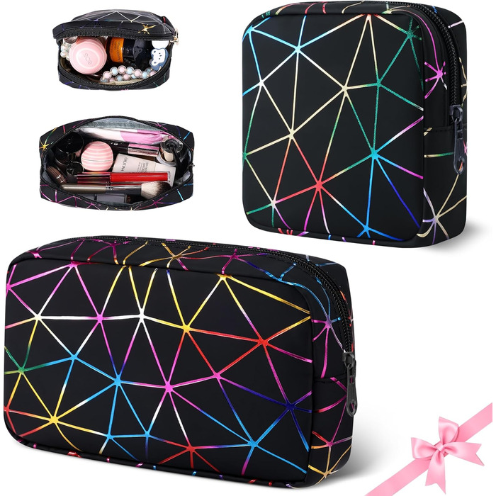 Набір косметичок Desing Wish: 2 шт. (міні та велика) – чорний та бежевий