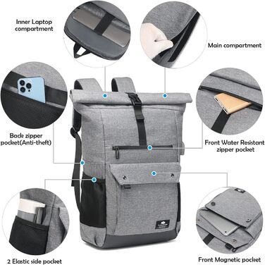 Рюкзак Rolltop з відділенням для ноутбука 15,6