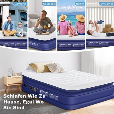Самонадувний надувний матрац для 2 осіб з акумуляторним насосом, сірий