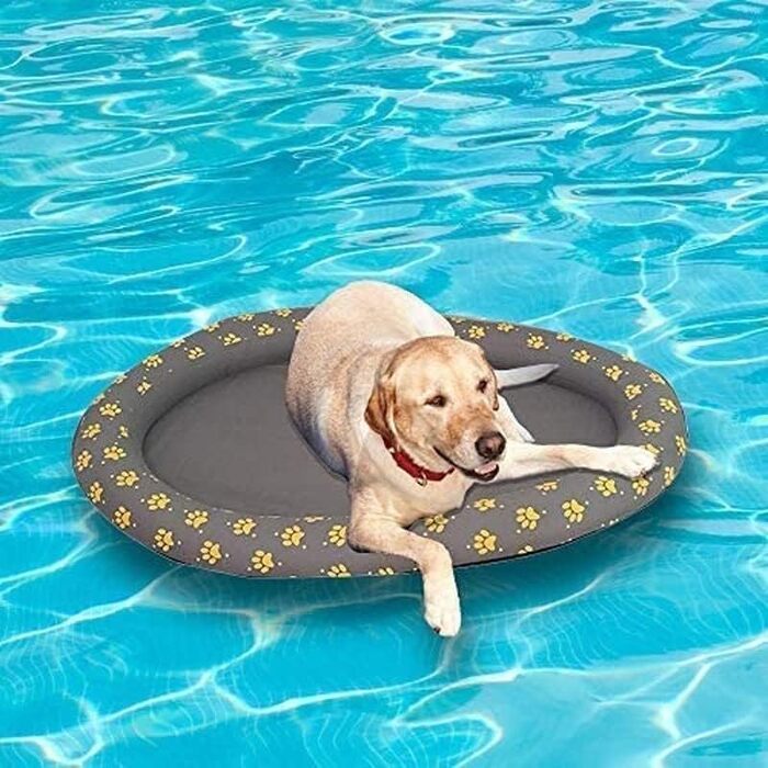 Ginkago Inflatable Boat Dog Boat Pet Air Mattress Swimming Pool Beach Toy (Grey)