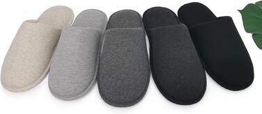 Чоловічі халапи з бавовни ofoot, зручні, з піною Memory Foam, для дому, плоскі, можна прати, Slip on, 41/42 EU, чорні