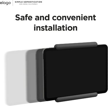 Тримач для планшета elago Home Hub Mount для Apple iPad, iPad Air/Pro, Samsung Galaxy Tab та інших планшетів, силіконовий, з кабельний-менеджментом, темно-сірий