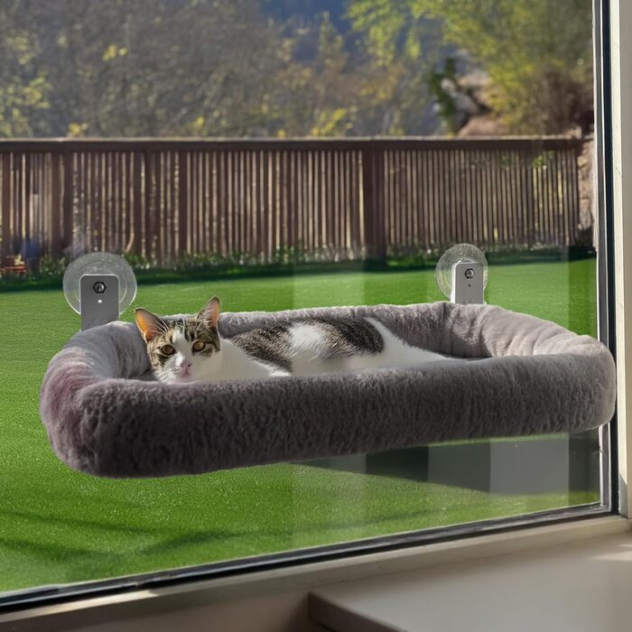 Кішка ліжко на вікно - стійке ліжко для котів з пральним подушкою | Зручна гамак для вікон до 18 кг | Економне місце для котів та аксесуари
