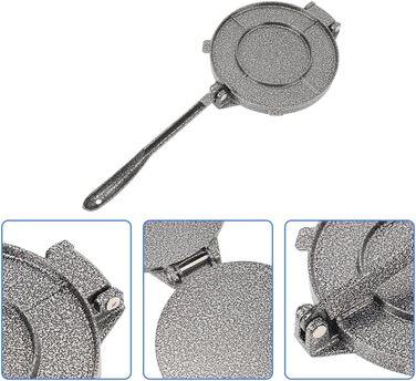 Прес для тортилій з чавуну, 16 см - для тортилій, чапати, кесадільї, роті, фладенброт, піци, млинців