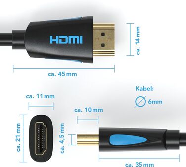 HDMI кабель JAMEGA 2.0 білий Ultra HD 4K@60Hz High-Speed Ethernet HDR ARC 3D 18Gbps, сумісний з PS5, PS4, PS3, XBOX Series S, Blu-Ray, DVD, саундбар, монітор (4м, чорний)