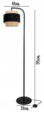 Підлогова лампа Glimex Modern E27 60 Вт, бежевий, коричневий, чорний