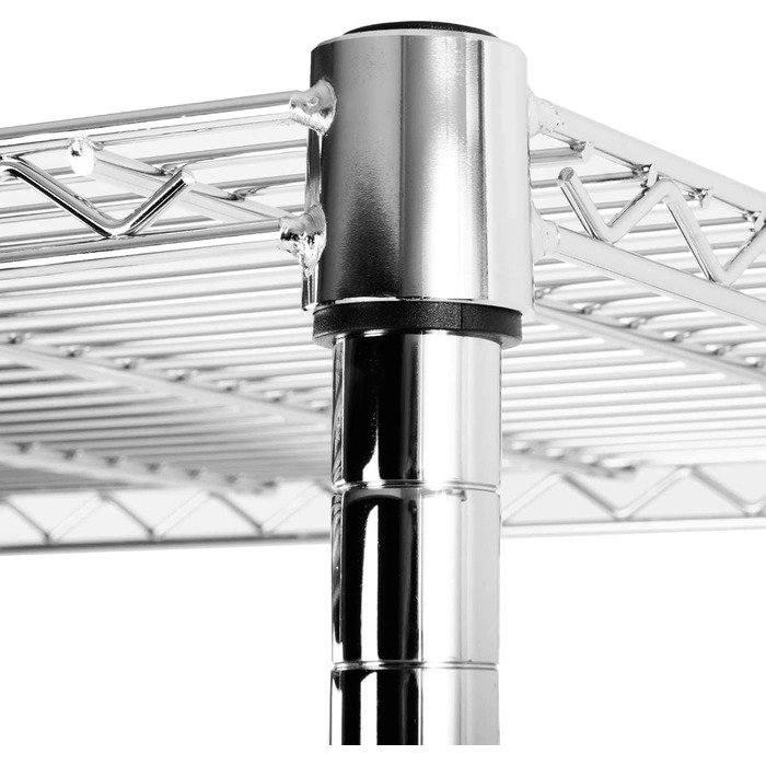 Floordirekt Kitchen Shelf, Grid Shelf, Metal Shelf | Load capacity approx. 70kg per shelf Multifunctional storage shelf, bathroom shelf, storage shelf, cellar shelf Chrome (60x35x90cm | 3 shelves) Everest
