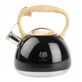 Класичний емальований сталевий чайник Karl Hausmann, 3 л, бежевий з чорним