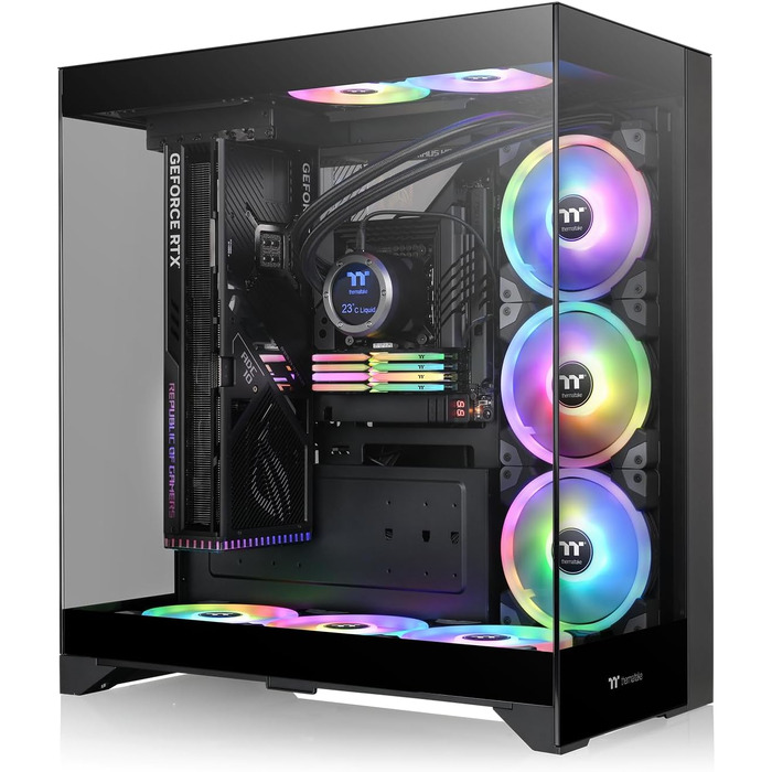 Корпус для ПК Thermaltake CTE Black E550 TG, ATX/E-ATX, двокамерний дизайн, загартоване скло, підтримка радіаторів до 420 мм, оптимізований повітряний потік