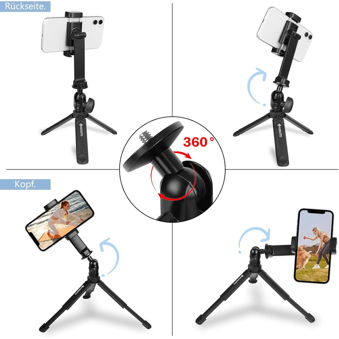 Штатив для камери GEEKOTO 77” з моноподом, 360° кульковою головкою, для DSLR, до 8кг, чорний (VT01)