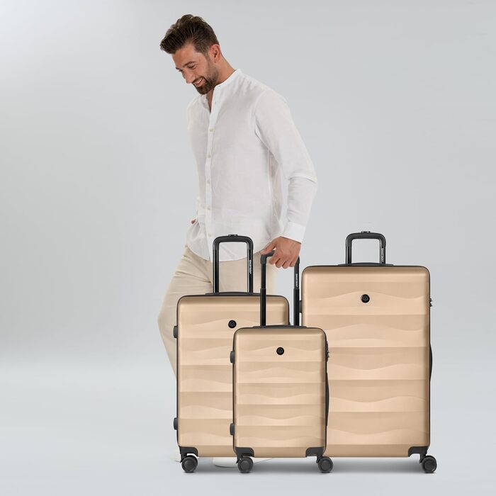 Набір валіз Smartbox Hartschalen Edition 03 (3 шт.) | ABS, тауп | З замком та колесами | Для жінок та чоловіків