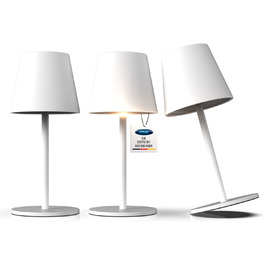 Настільна LED лампа LUNA-80-W з акумулятором, диммування, сенсорне управління, 7 кольорів, 5200mAh, 8-72 год роботи, регулювання висоти (5 рівнів), 3 шт. в упаковці