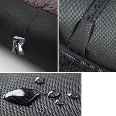 Ліжко для собак BedDog Teddy, зручне диван-ліжко з Cordura та мікрофібри, чорно-коричневе, розмір L, 80 x 65 x 18 см