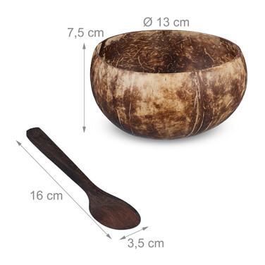 Relaxdays Coconut Shell Set of 2
