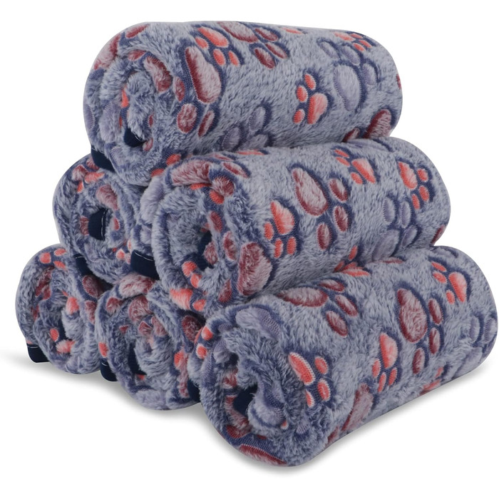 М'яка флісова ковдра для собак та котів BVAGSS, 6 шт., 60 x 40 см, блакитна