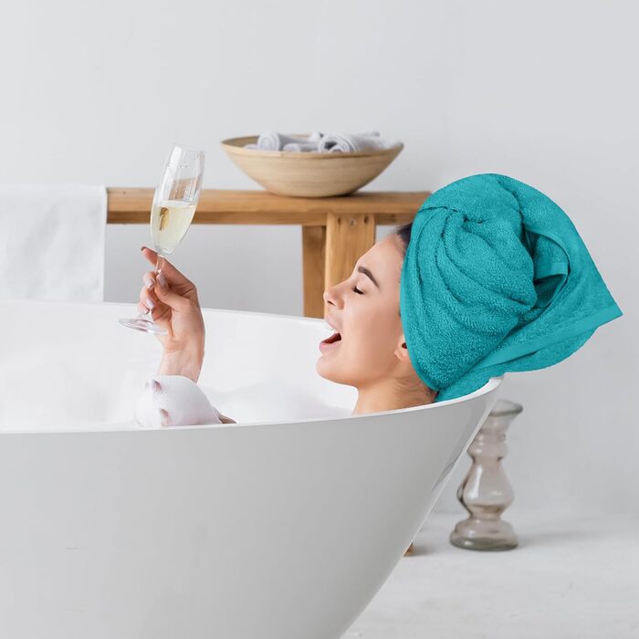 Рушники для ванної Utopia Towels 6 шт, 100% бавовна, 60x120 см, бірюзові, м'які та вбираючі, з петелькою для підвішування