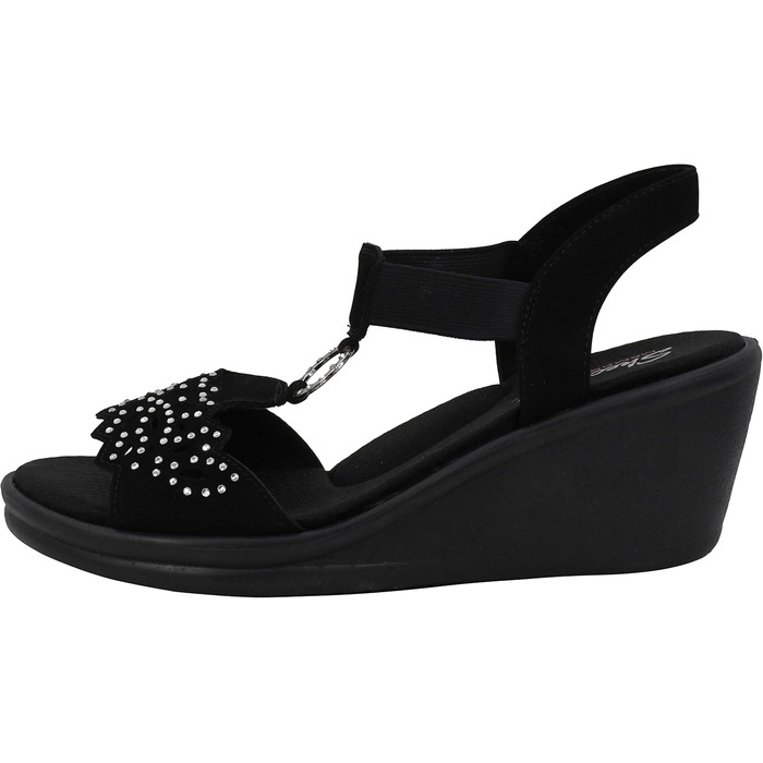 Skechers Rumblers - жіночі сандалі на танкетці, чорні (40 EU)