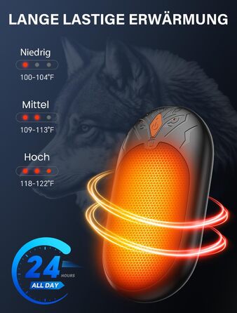 Електричні грілки для рук 2 шт. - ультралегкі, перезаряджаються, з 3 режимами нагріву, до 24 годин роботи, USB, для активного відпочинку взимку, чорні, з магнітом