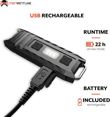 Ліхтар Nitecore Thumb 85 люменів, USB зарядка, регульована голівка