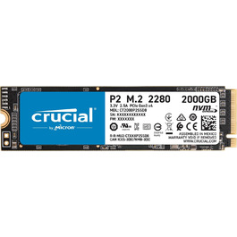 SSD Crucial P2 2TB M.2 PCIe Gen3 NVMe - внутрішній накопичувач, 2400 МБ/с