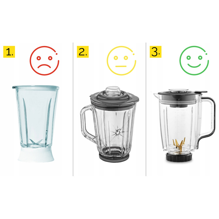 Стаціонарний блендер Yoer 2,4 л, 2200 Вт, Tritan/INOX, з ситом та 2-ма пляшками