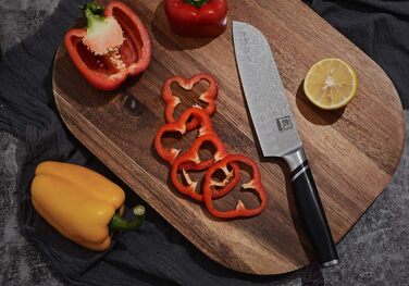 Кухонний ніж Zayiko NAMI Santoku: професійний, 30.5 см, з лезом 17 см з нержавіючої сталі та ергономічною ручкою ABS