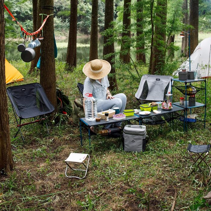 Складний туристичний стілець Naturehike - легкий, для відпочинку на природі, риболовлі, пікніків та походів (сірий)