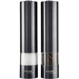 Набір Cooks Professional: електричні млини для солі та перцю з регулюванням помелу, нержавіюча сталь, графіт