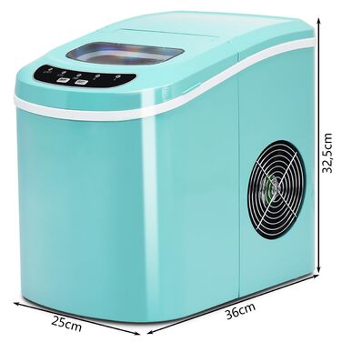 Машина для приготування льоду GOPLUS, 12 кг за 24 години, 2 розміри кубиків льоду, 2.2 л резервуар для води, лопатка для льоду, зелена