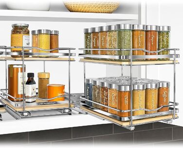 Висувна організація для спецій LYNK PROFESSIONAL® для шаф - 26.4 см, 2 яруси, індустріальний стиль