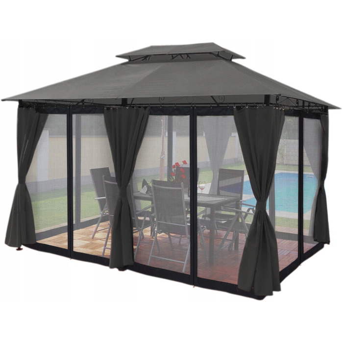Садова альтанка-тент Swing з 4 стінками, 4 x 3 x 2.5 м
