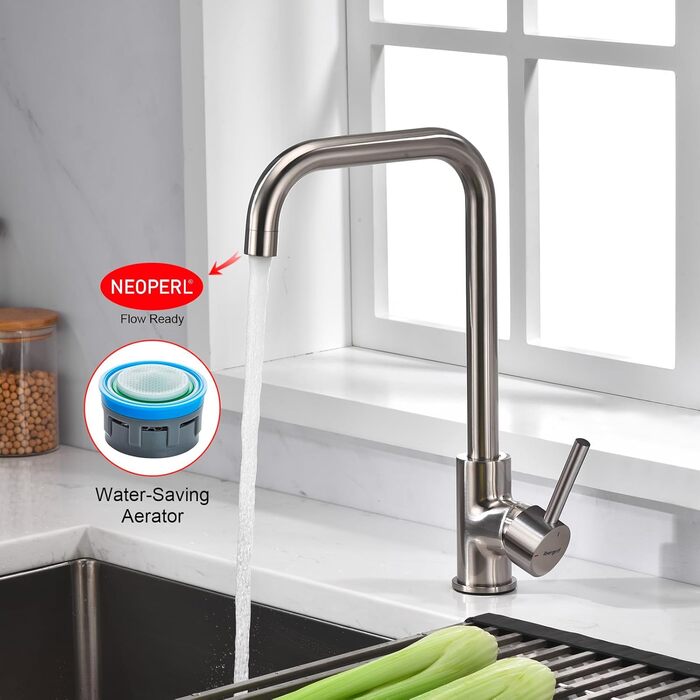 Кухонний змішувач IBERGRIF M22105A, однолеверний, сірий матовий, для кухні