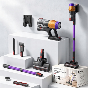 Вертикальний пилосос Blossom V18 550W 50000PA, сріблястий/сірий
