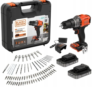 Акумуляторний дриль-шуруповерт Black & Decker BCD383D2XKA 18 В, 2 x 2 Аг