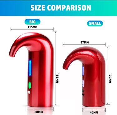 Electric Wine Aerator Pourer, Portable One-Touch Wine Decanter and Wine Dispenser Pump for Red and White Wine Multi-Smart Automatic Wine Oxidation Dispenser, USB Rechargeable (Rot01)