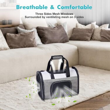 Переносна переноска для тварин Jespet, м'які стінки, для котів та цуценят, 41 x 25 x 28 см, блакитний колір