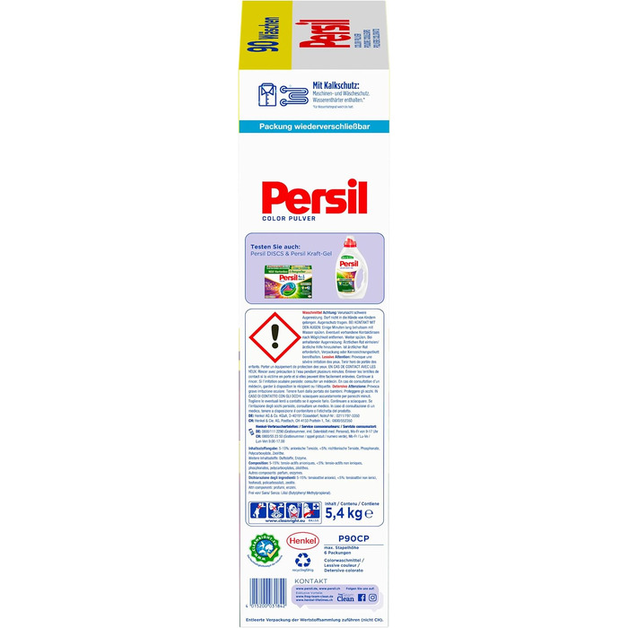 Пральний порошок Persil Color Tiefenrein для кольорових речей, гігієнічна свіжість, 90 прань