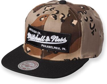 Кепка Mitchell & Ness 2 Tone Box Logo Flat Visor Snapback, Desert Storm Camouflage
