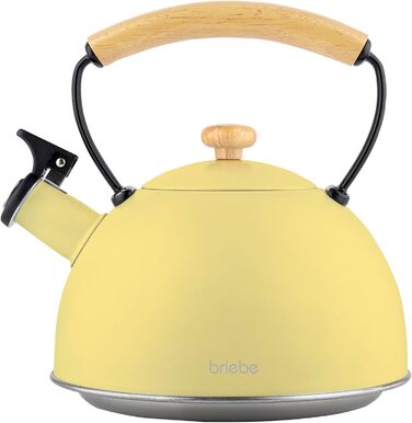 Чайник Induktion Retro 2.3L Edelstahl з ручкою Cool-Touch, жовтий, для чаю та кави