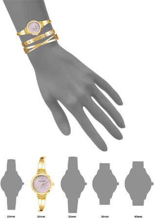 Жіночий набір годинників Anne Klein Premium з кристалами та браслетами (Золотий/Лавандовий)