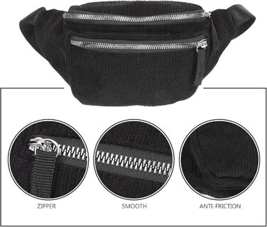 Валіклад Набір з 2 бананки/поясна сумка на пояс для жінок та дівчат, зелений (чорний)