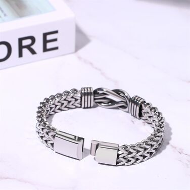 Чоловічий браслет JewelryWe в стилі готика та панк: ланцюг на руку з нержавіючої сталі 