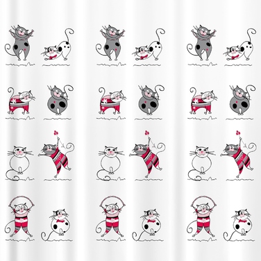 Текстильна штора для ванни Tatkraft Funny Cats