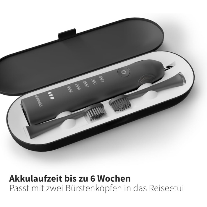 Електрична звукова зубна щітка Gero G2 | Якісна щітка з насадкою та етиуі | Чорний колір