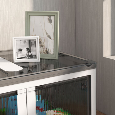 Outsunny Storage Box Chest 69L Stackable Cushion Box with Wheels Foldable Storage Box 5-Sided Access in White