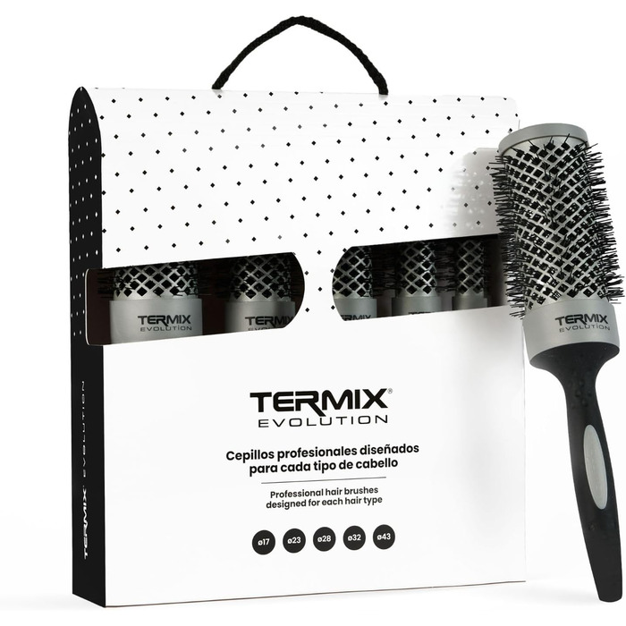 Набір плойок Termix Evolution Basic з іонізацією, ромбоподібною перфорацією, ергономічною ручкою, 5 розмірів для середньої та товстої волосся